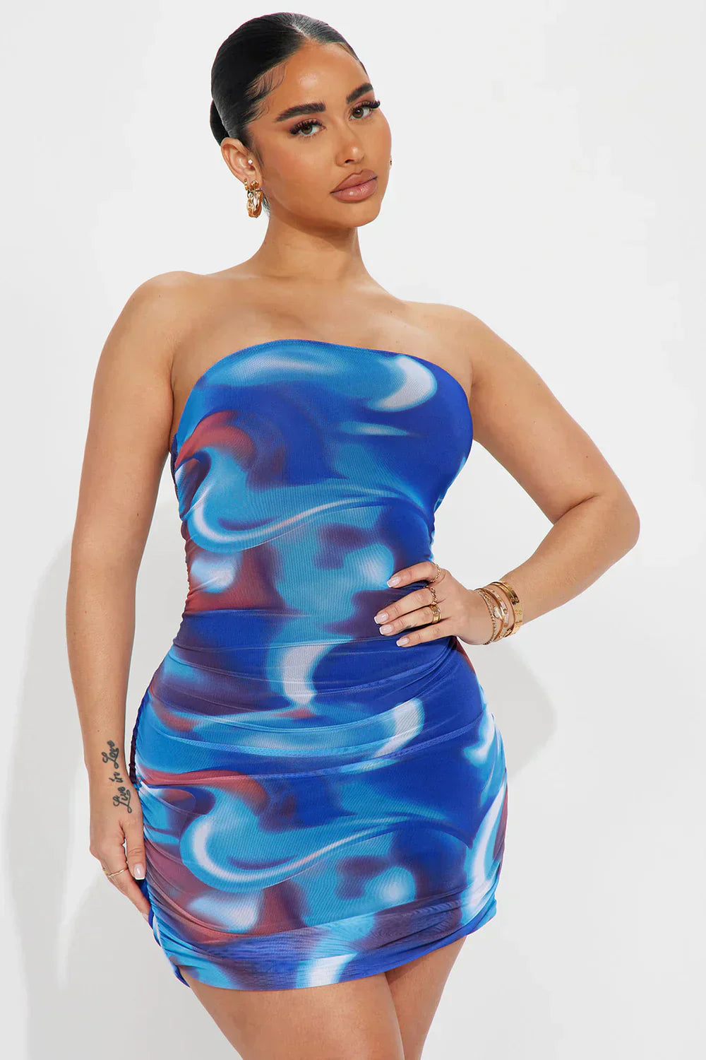 Kacy Allure Sheer Mesh Mini Dress