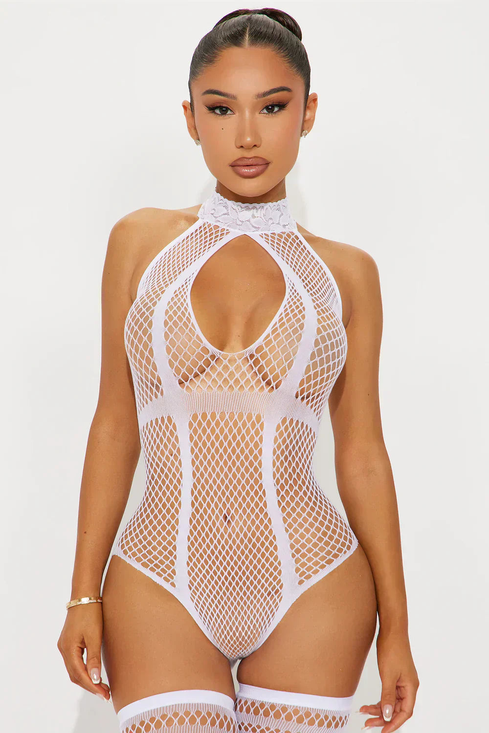 Crystal Desire 2-Piece Bodystocking & Thigh High Set