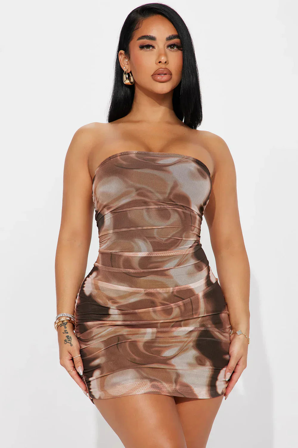 Kacy Allure Sheer Mesh Mini Dress