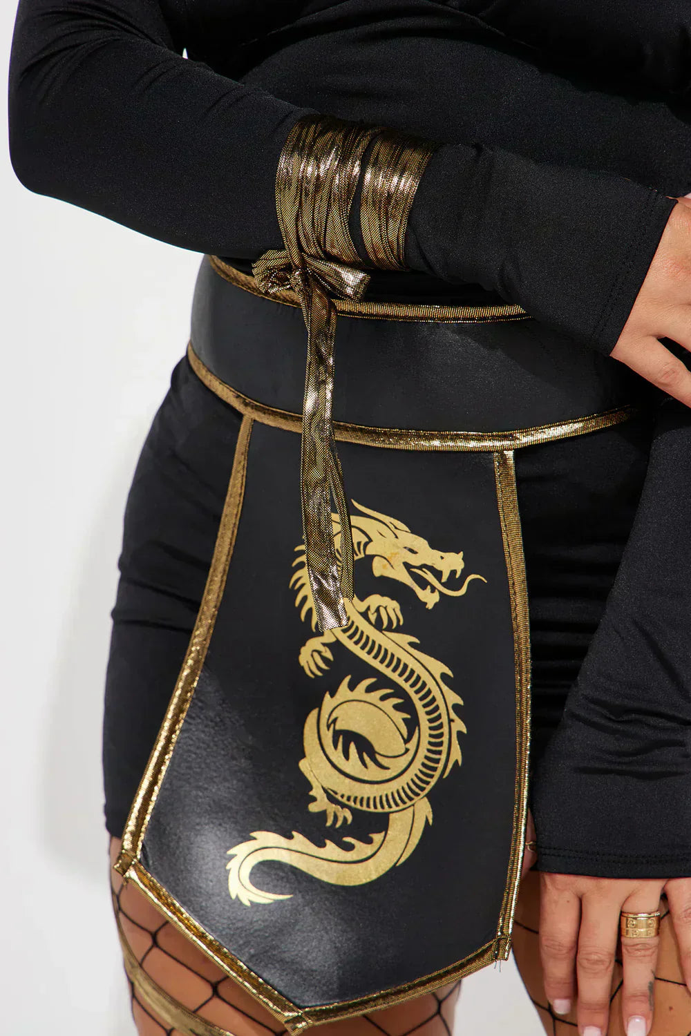 Shadow Slayer 3-Piece Ninja Costume Set – Black/Gold