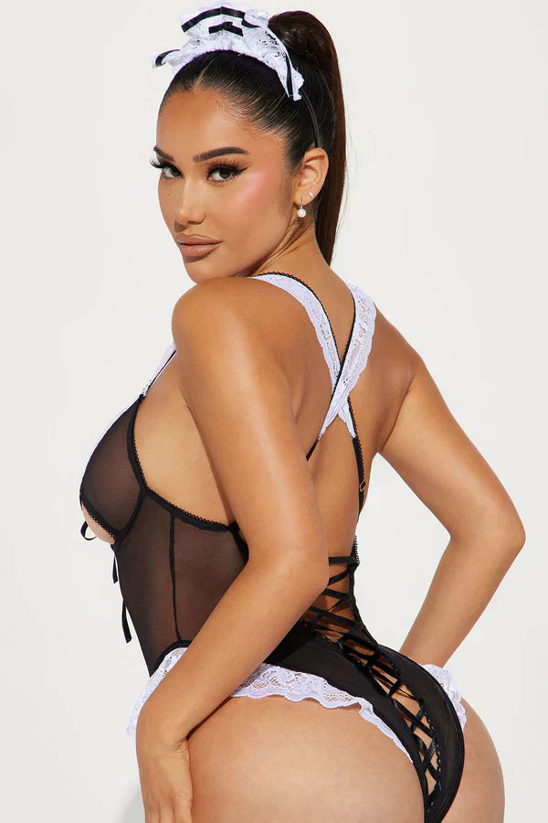 Clean Up Maid Bedroom Costume Set - Black/White