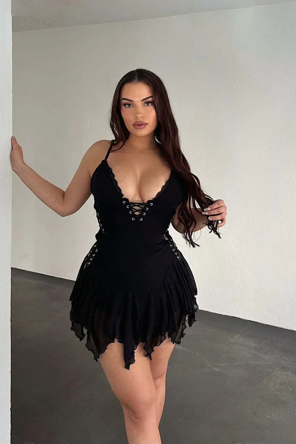 Sunset Tease Mesh Micro Mini Dress