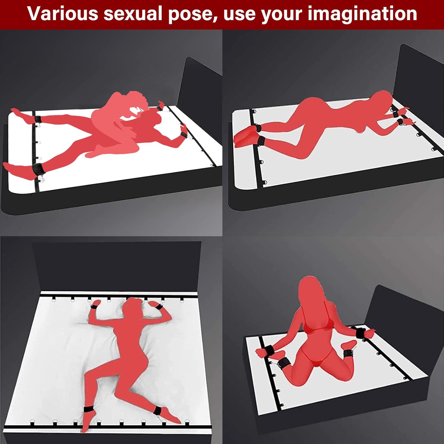 Under Bed Restraint System – Adjustable BDSM Bondage Kit for Couples