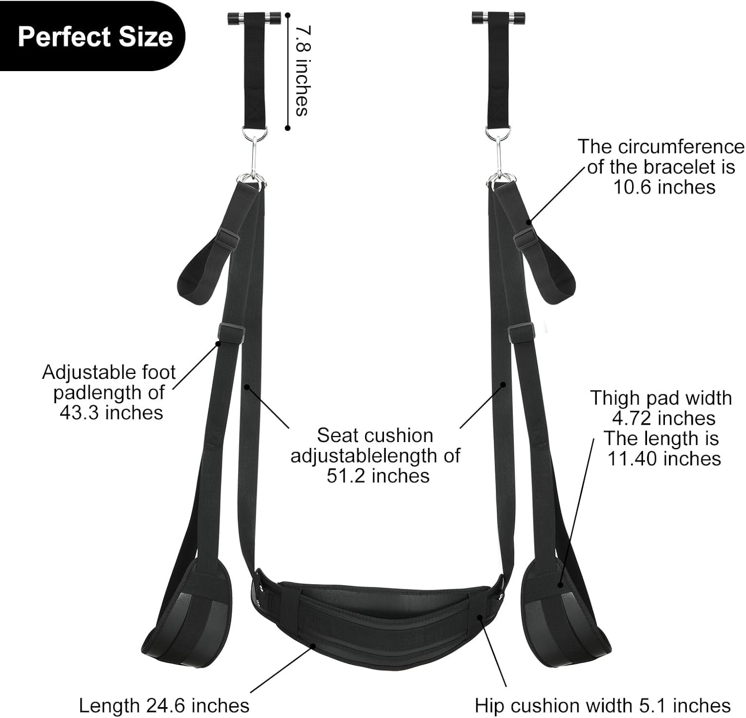 Luxury BDSM Door Swing with Adjustable Straps