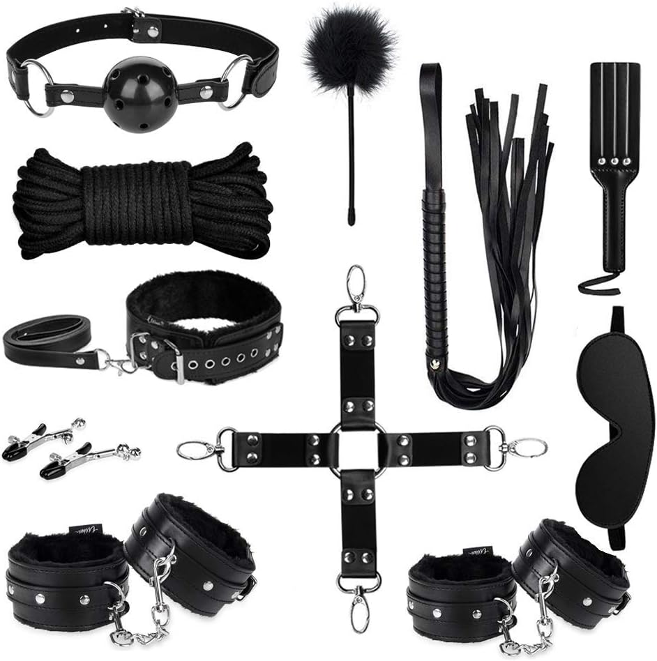 BDSM Bondage Set 11-Piece – Premium Leather Restraint Kit for Couples