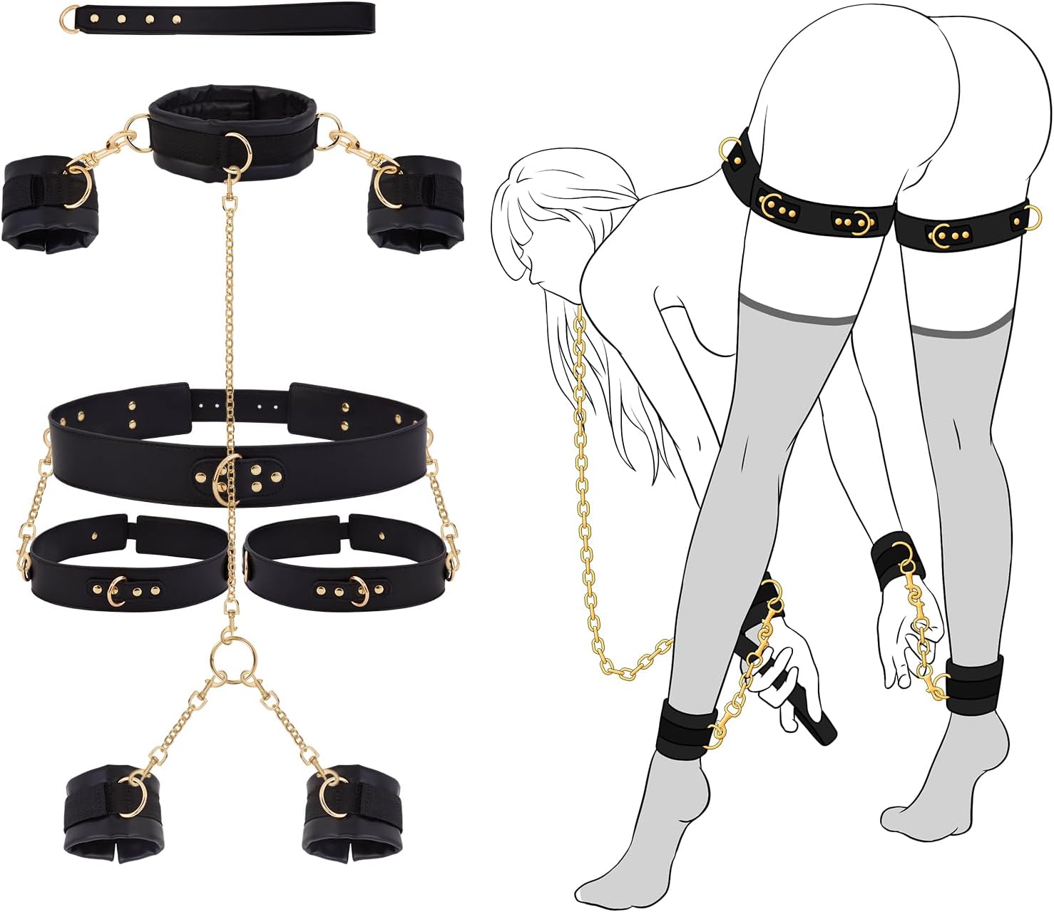 Total Submission 7-Piece Bondage Restraint Set