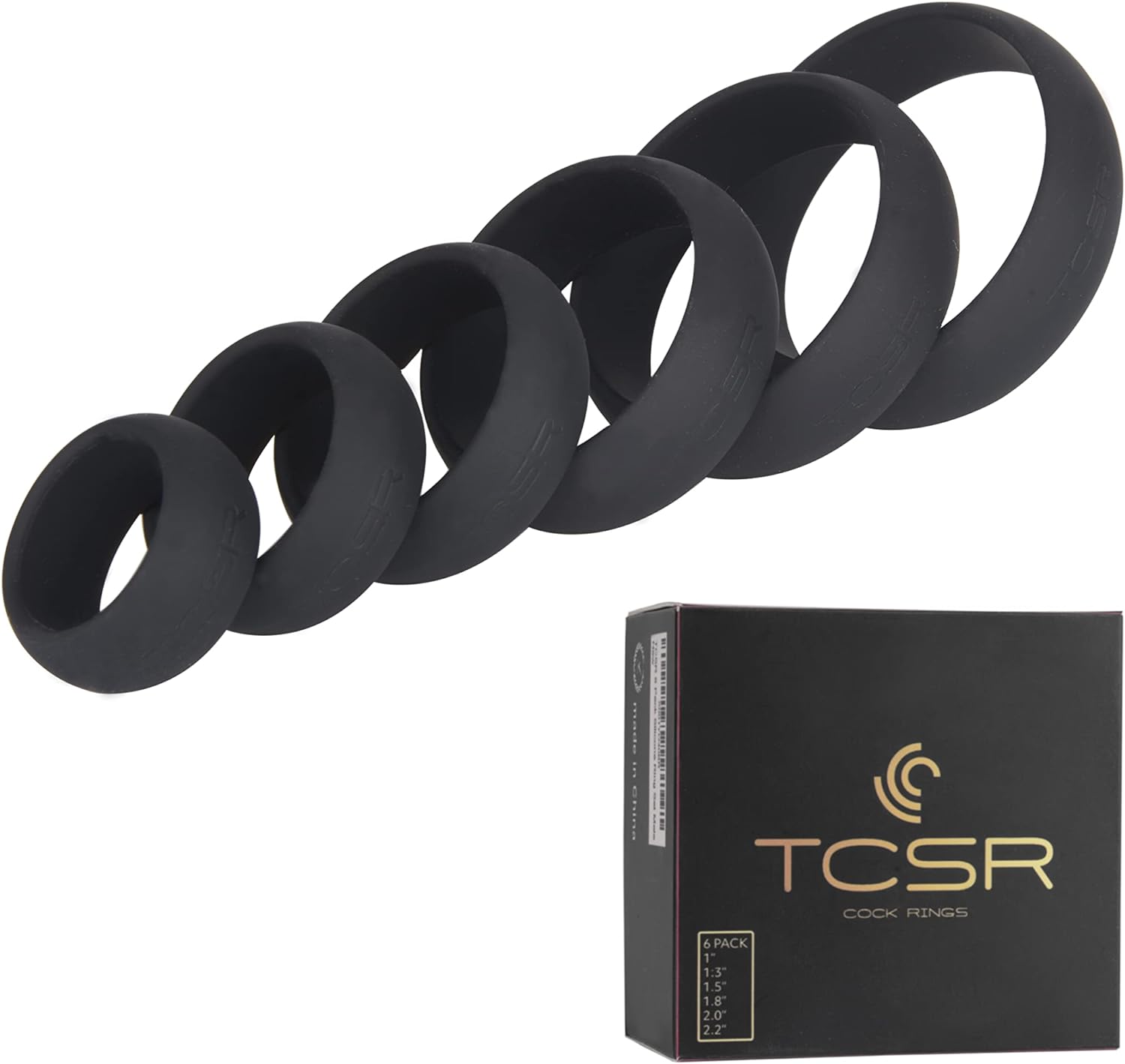 TCSR 6-Piece Medical Grade Silicone Cock Ring Set