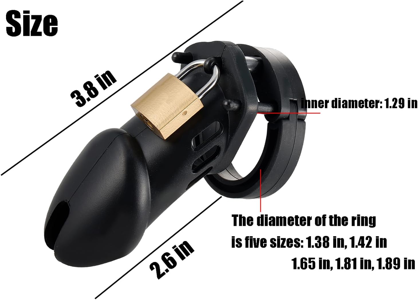 Adjustable Silicone Chastity Cage for Men with 4 Locks & 2 Keys