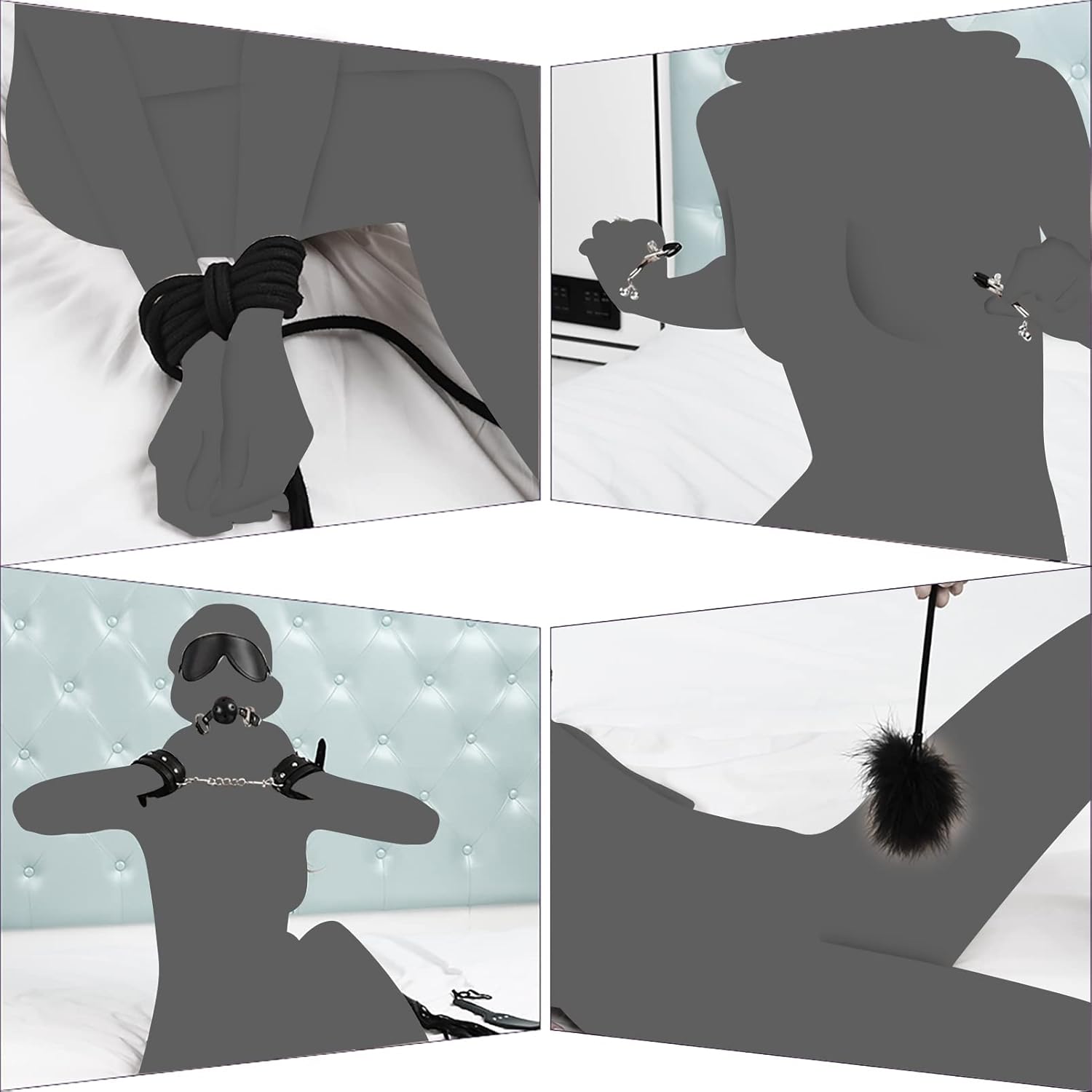 BDSM Bondage Set 11-Piece – Premium Leather Restraint Kit for Couples