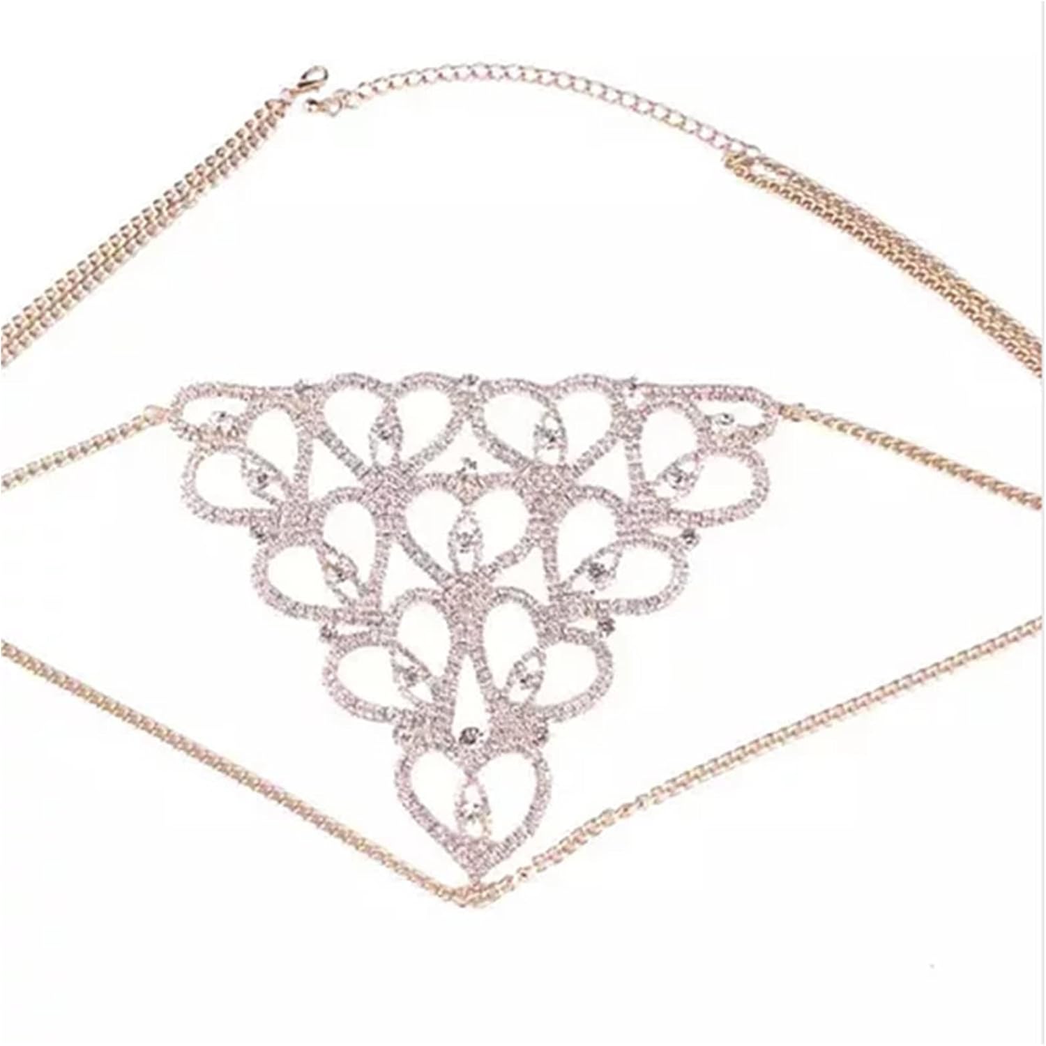 Golden Desire Rhinestone Body Chain Thong