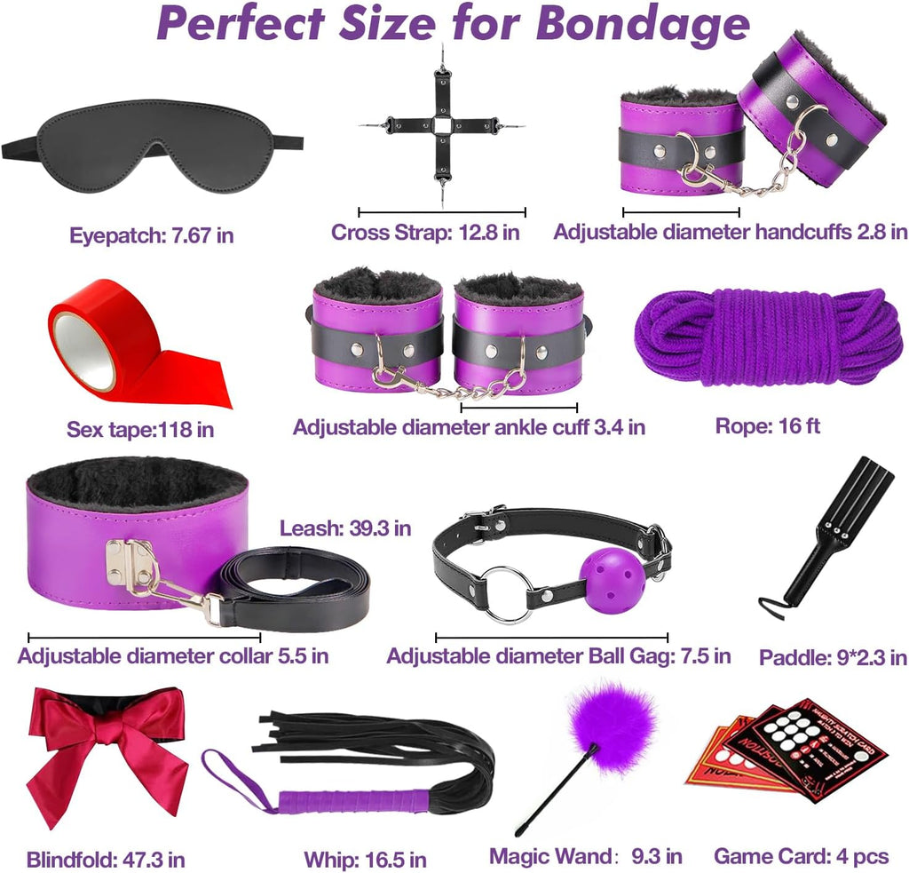 BDSM Bondage Kit 36-Piece – Ultimate Restraint Set for Couples