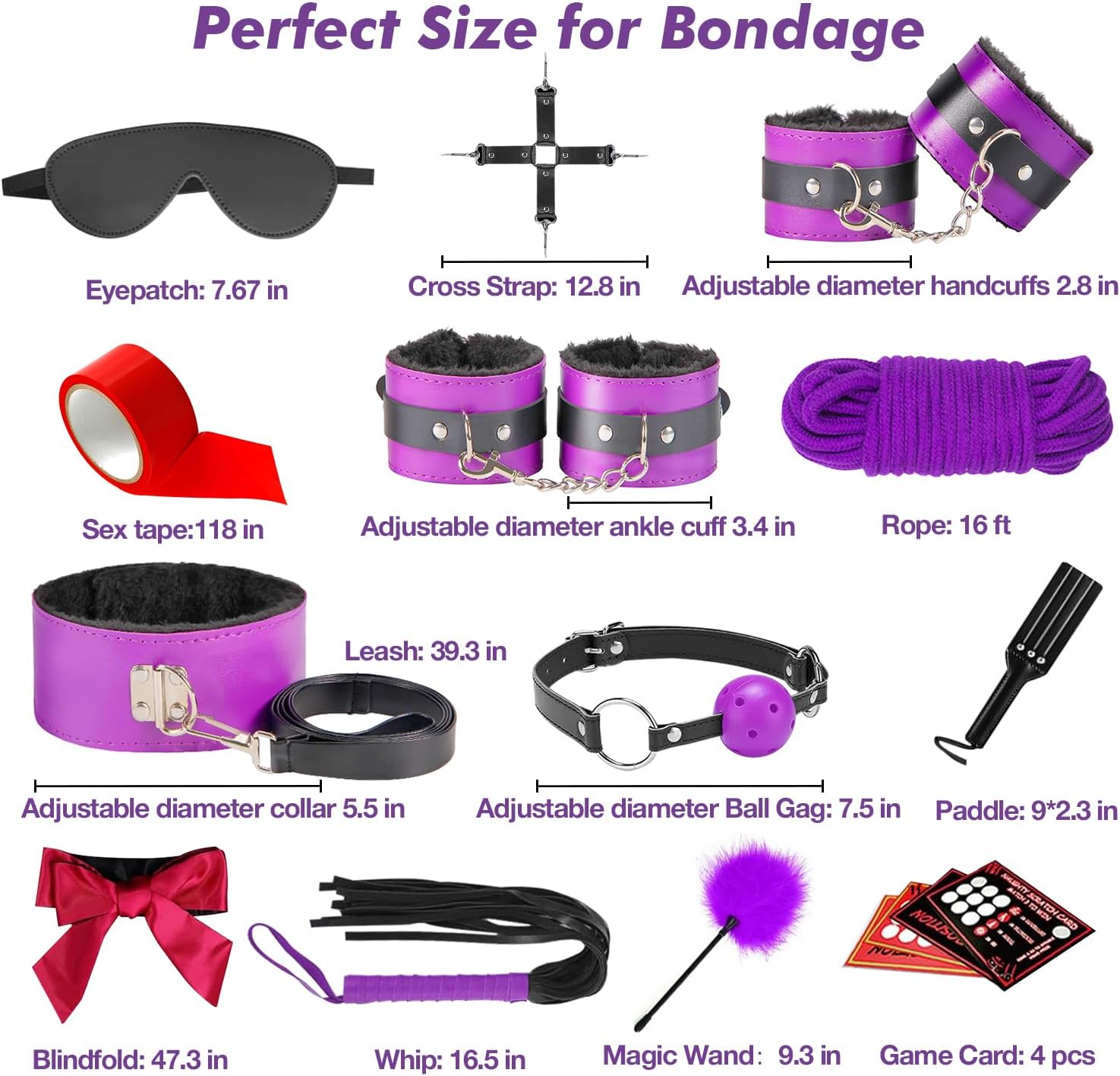 BDSM Bondage Kit 36-Piece – Ultimate Restraint Set for Couples
