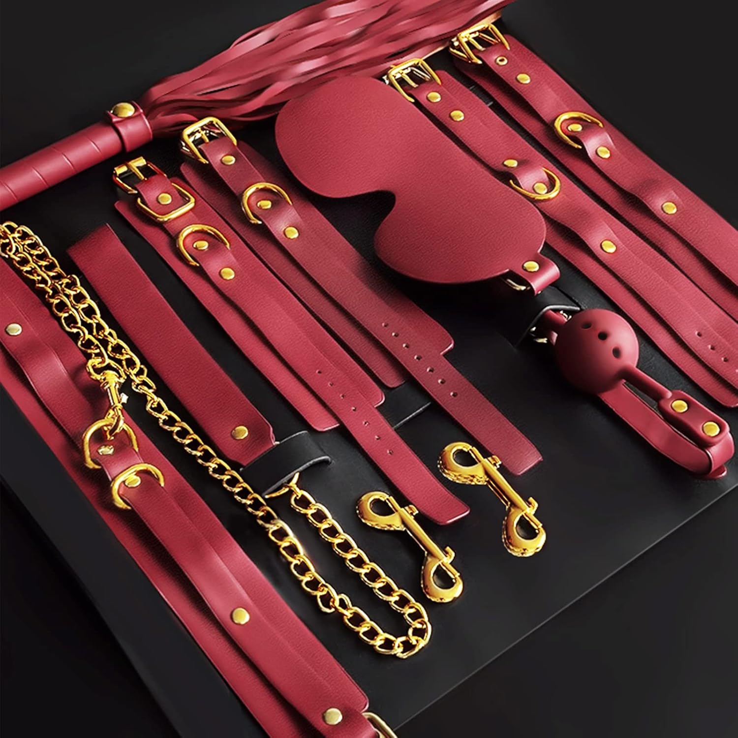 Premium 6-Piece Leather Bondage Set – BDSM Restraints Kit for Couples