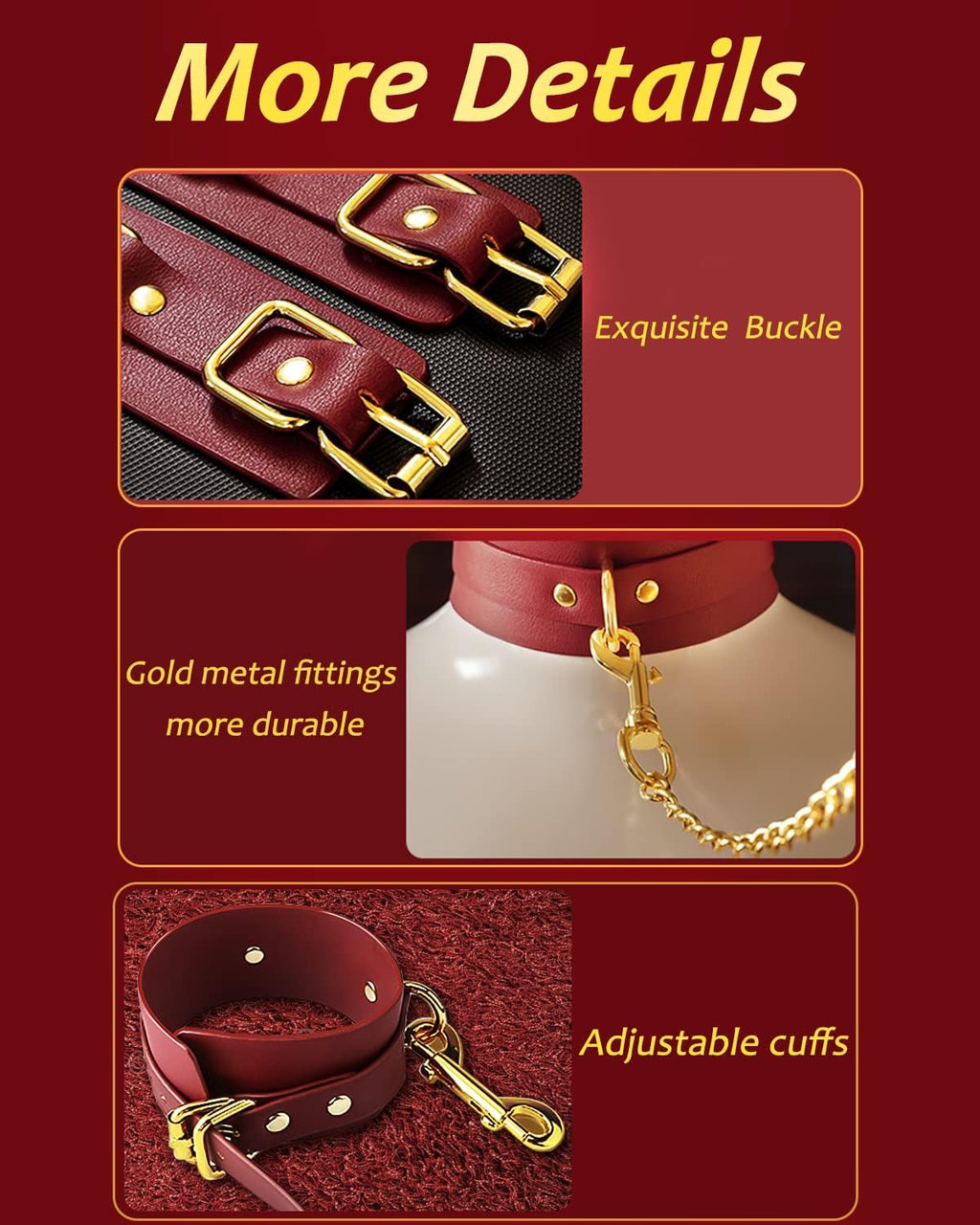 Premium 6-Piece Leather Bondage Set – BDSM Restraints Kit for Couples