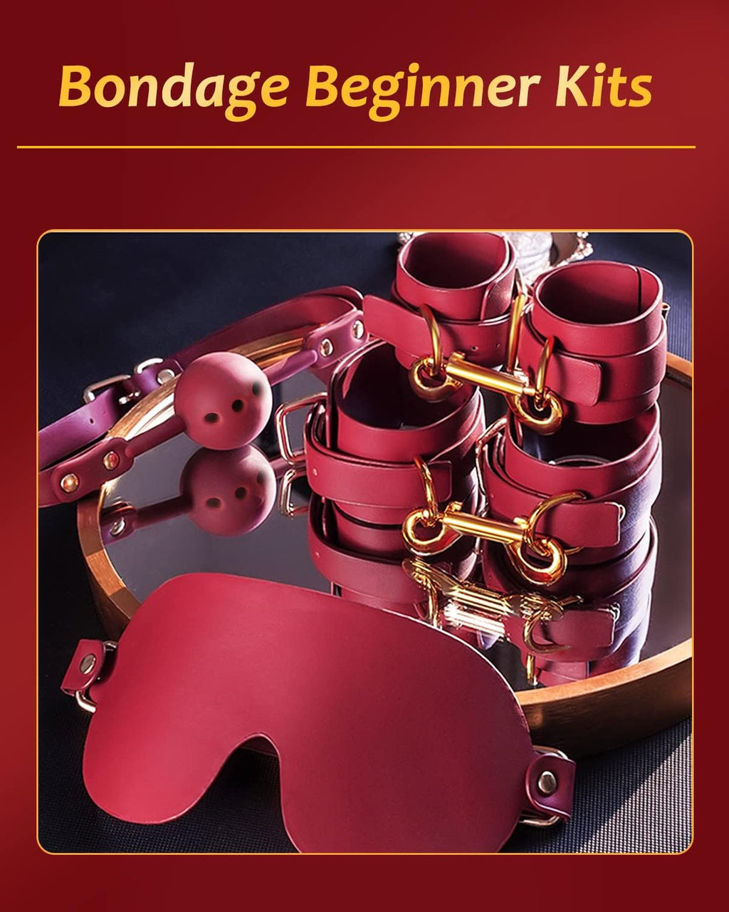 Premium 6-Piece Leather Bondage Set – BDSM Restraints Kit for Couples