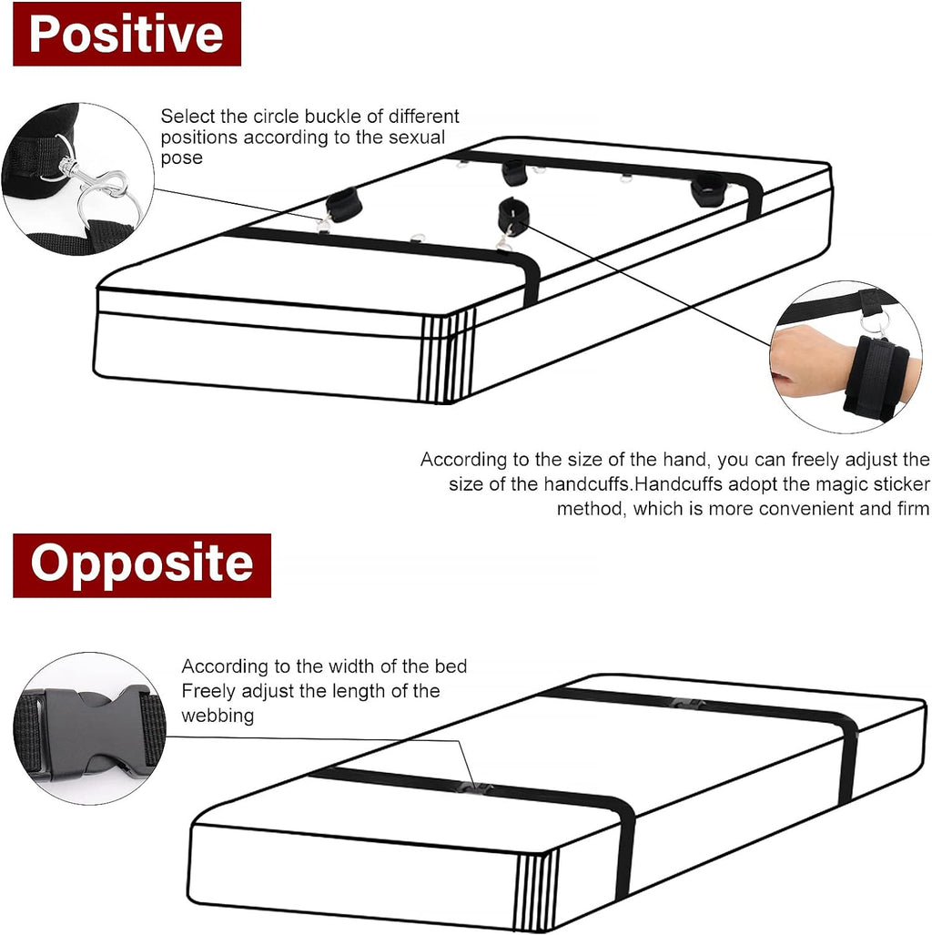 Under Bed Restraint System – Adjustable BDSM Bondage Kit for Couples