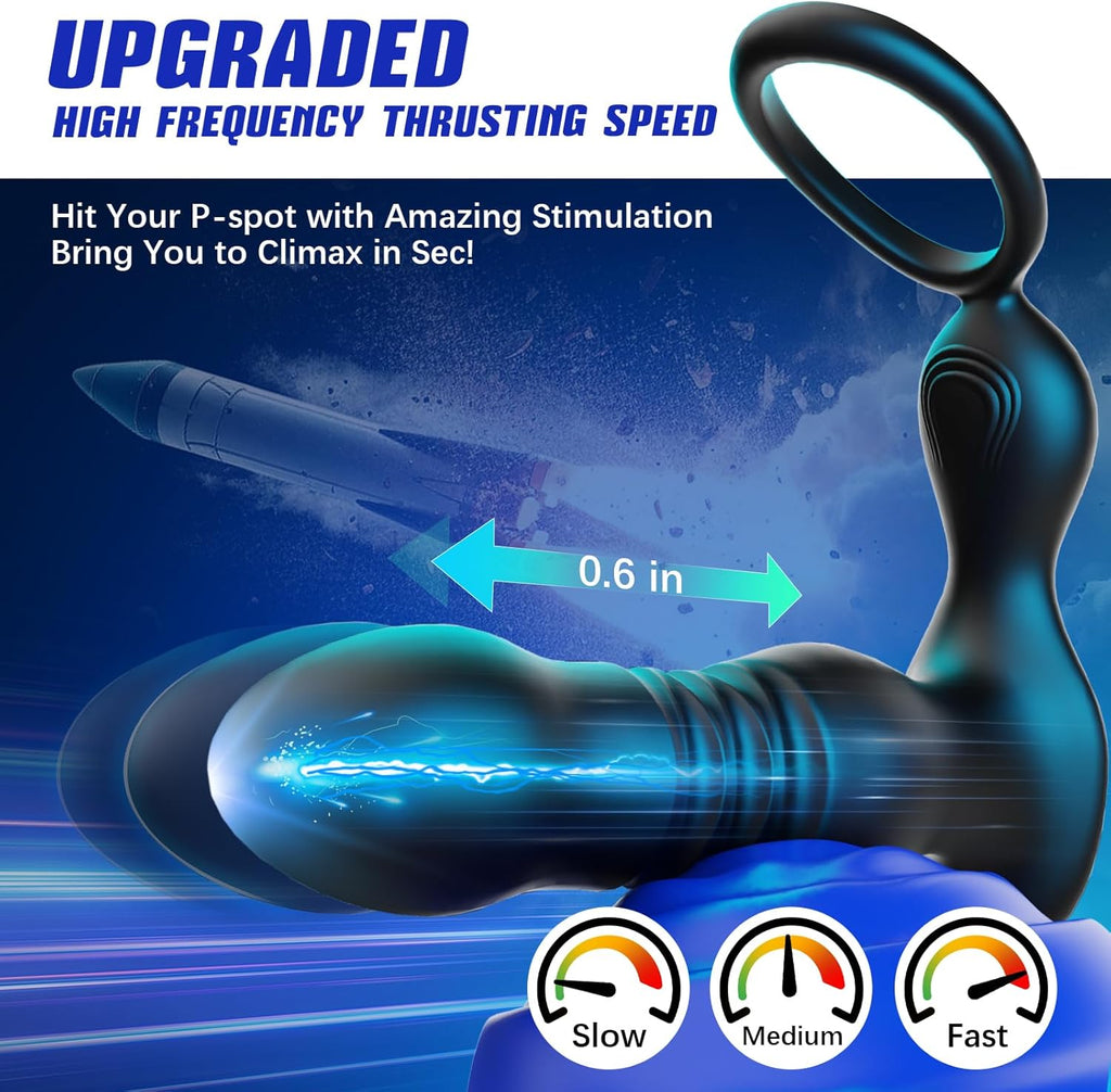 Prostate Massager – Thrusting & Vibrating P-Spot Pleasure with Cock Ring