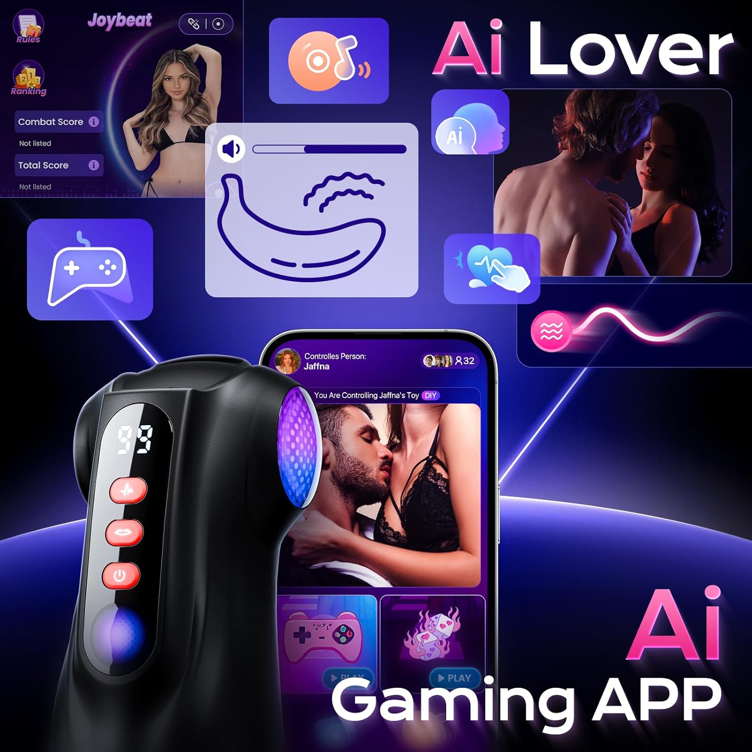 Male Masturbator with 3 Sleeves & App Control