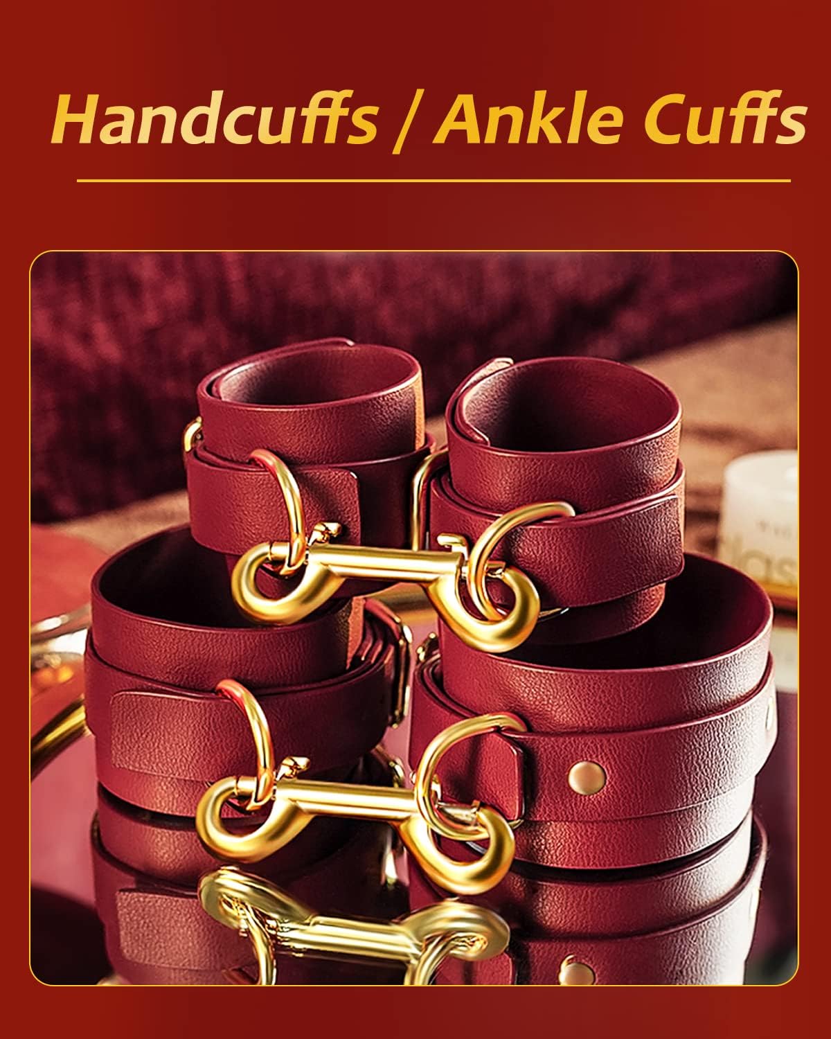 Premium 6-Piece Leather Bondage Set – BDSM Restraints Kit for Couples