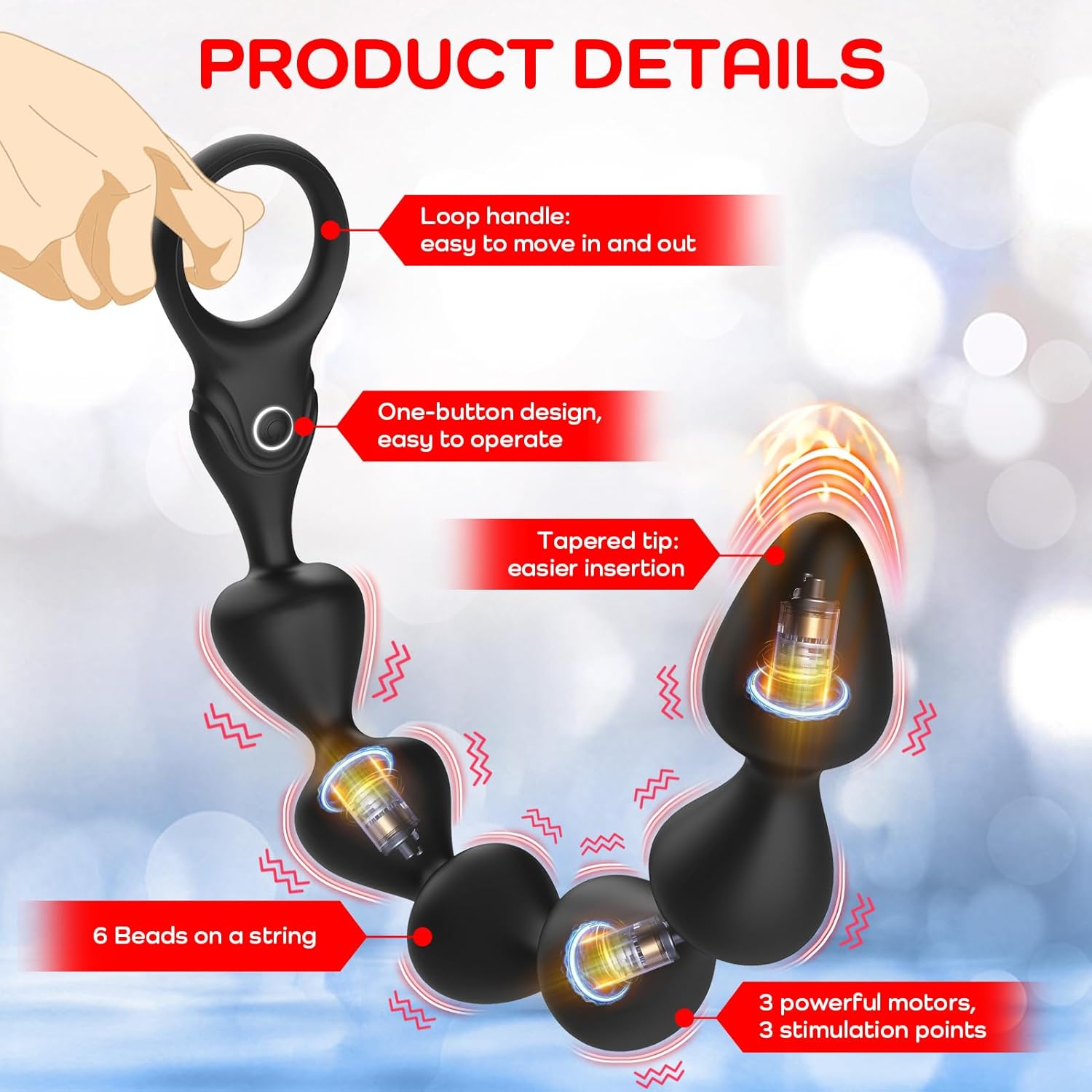 Ultra-Soft Vibrating Anal Beads – 14.4" Flexible Prostate & Pleasure Massager
