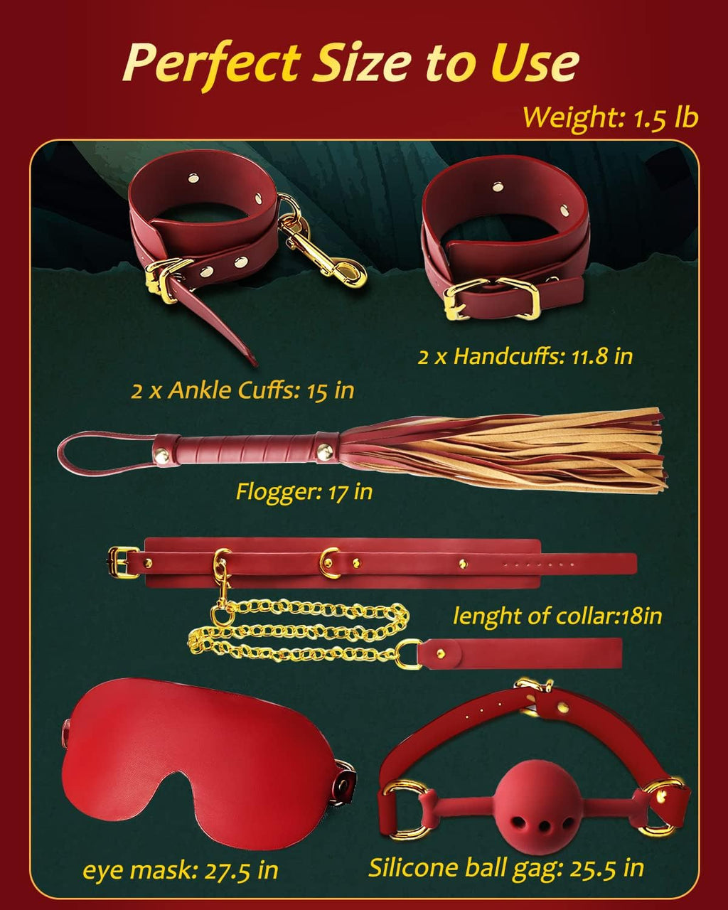 Premium 6-Piece Leather Bondage Set – BDSM Restraints Kit for Couples
