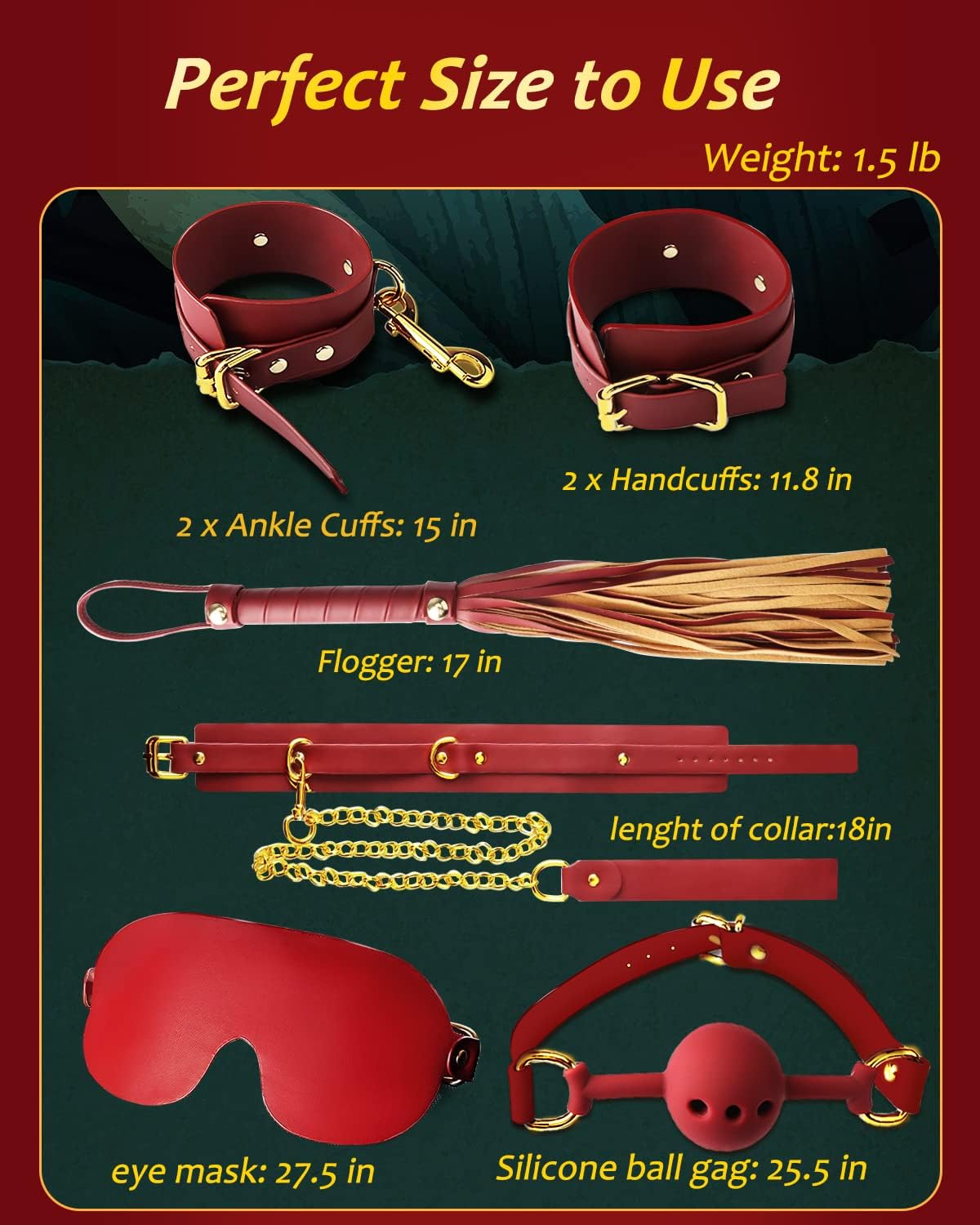 Premium 6-Piece Leather Bondage Set – BDSM Restraints Kit for Couples