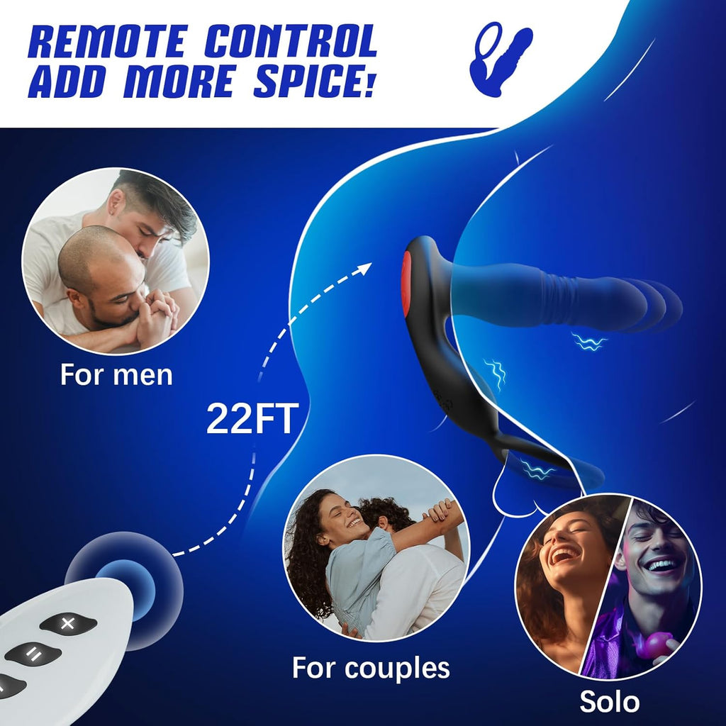 Prostate Massager – Thrusting & Vibrating P-Spot Pleasure with Cock Ring