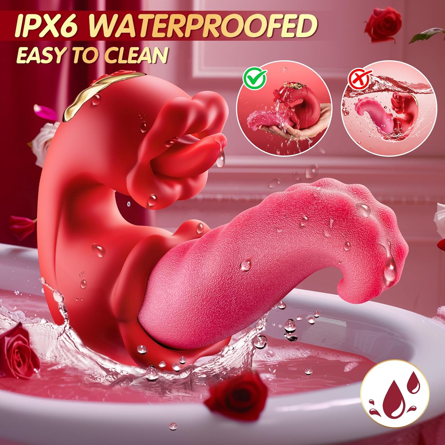 Tongue Thrusting Vibrator – Rose Clitoral & G-Spot Stimulator