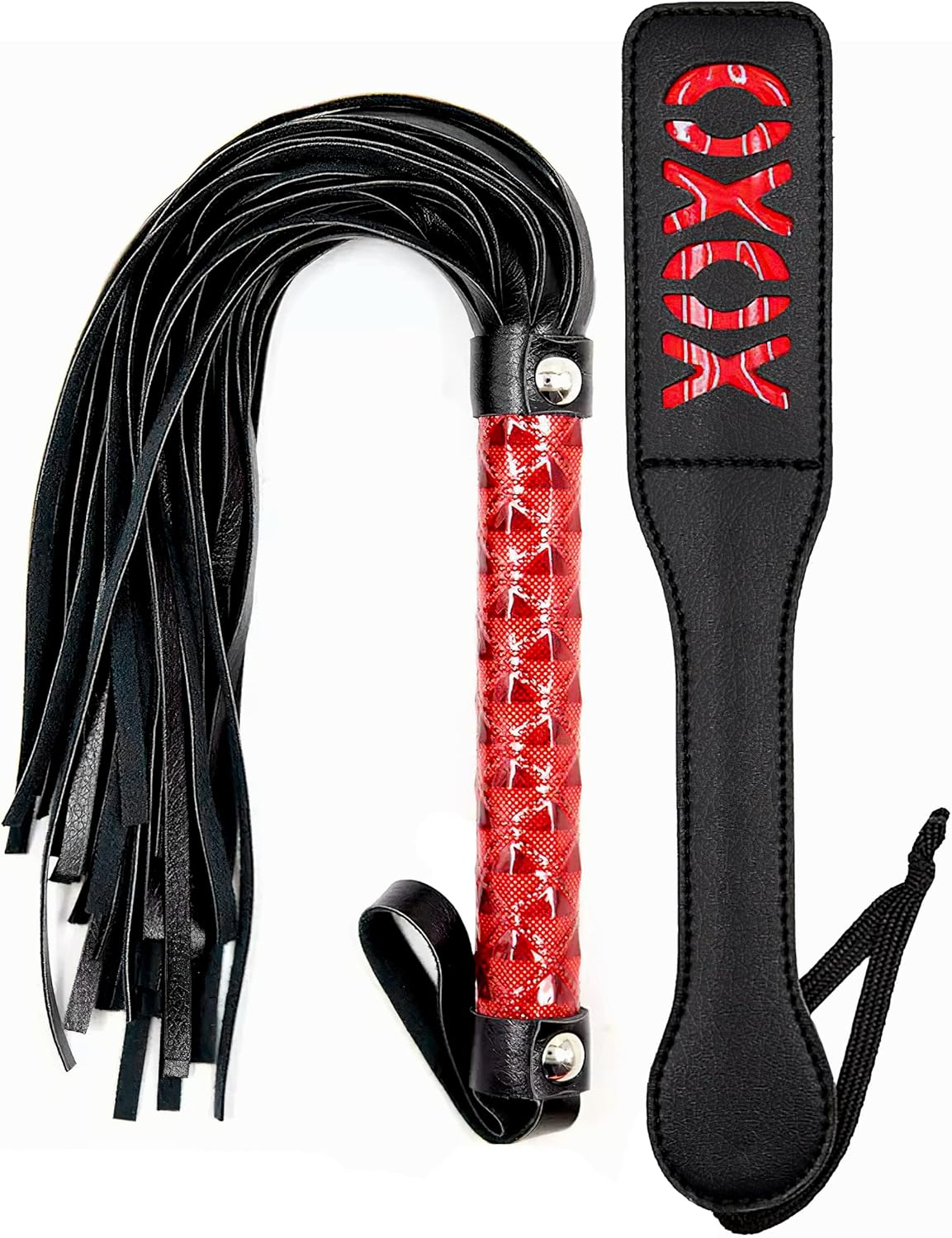 BDSM Flogger & Spanking Paddle Set