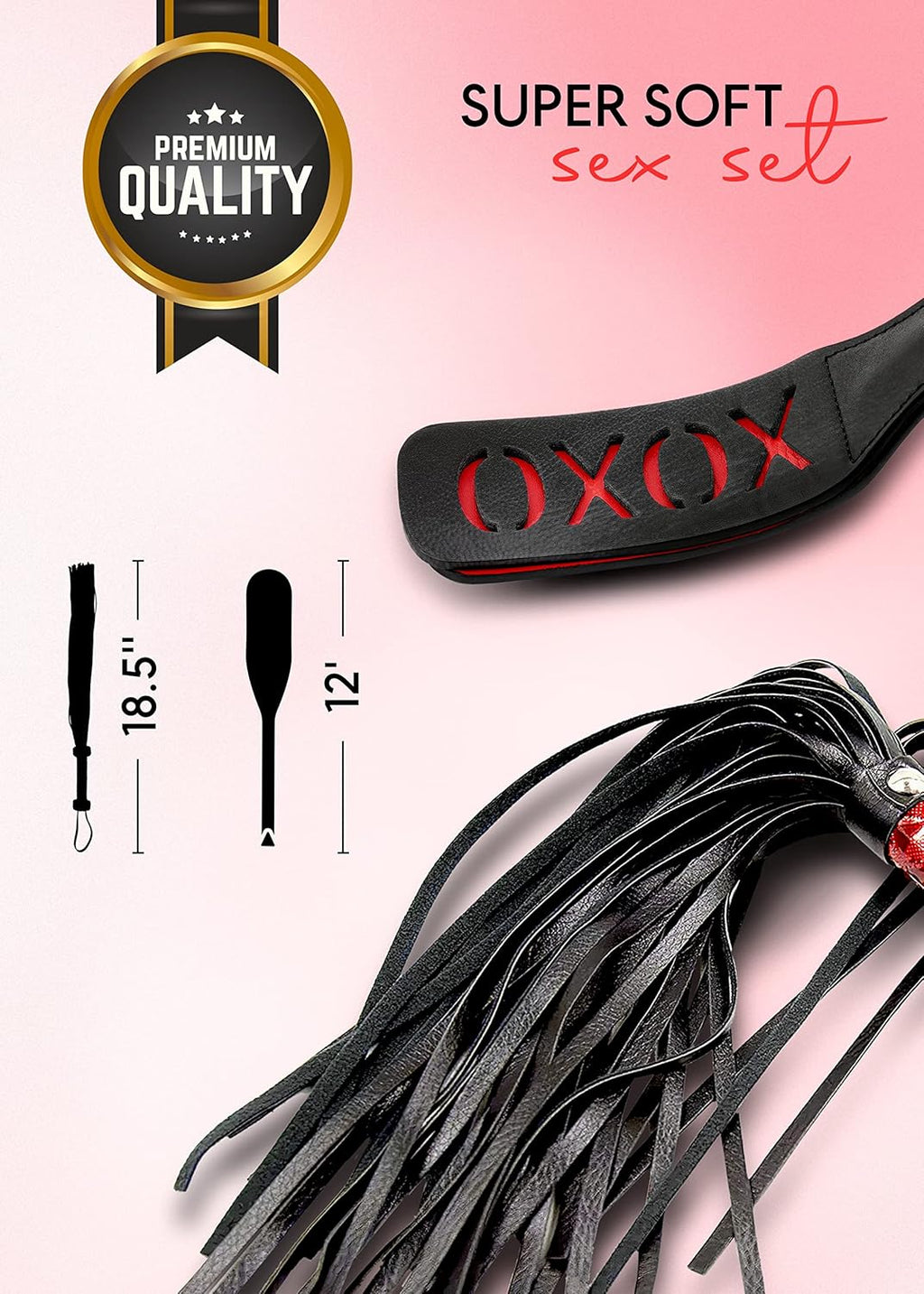 BDSM Flogger & Spanking Paddle Set