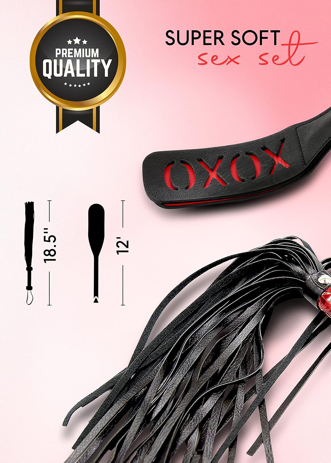 BDSM Flogger & Spanking Paddle Set
