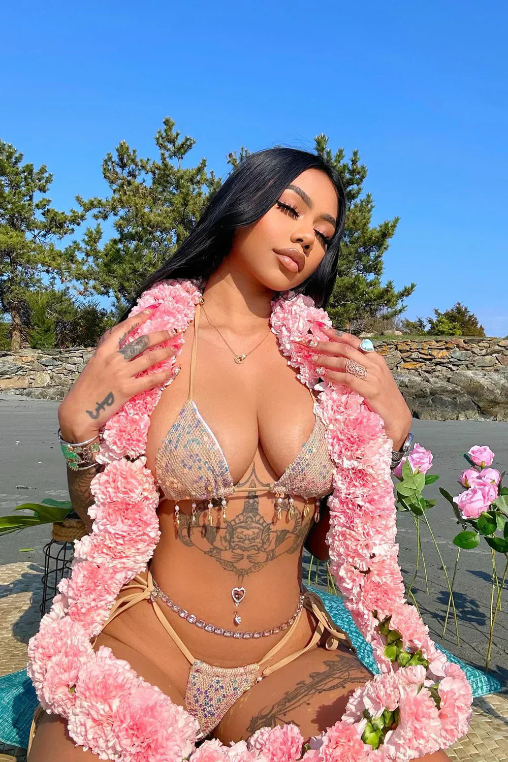 Desert Siren Sequin Bikini Set – Sand