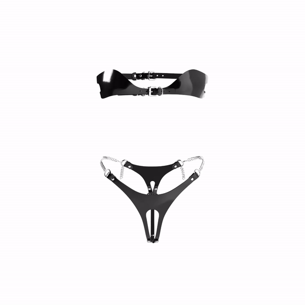Monte Lacqué – Minimalist Leather Lingerie Set