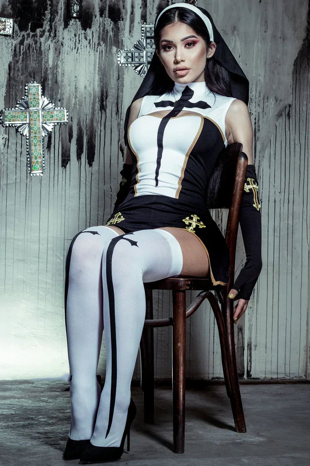 Holy Temptation 4-Piece Nun Costume Set