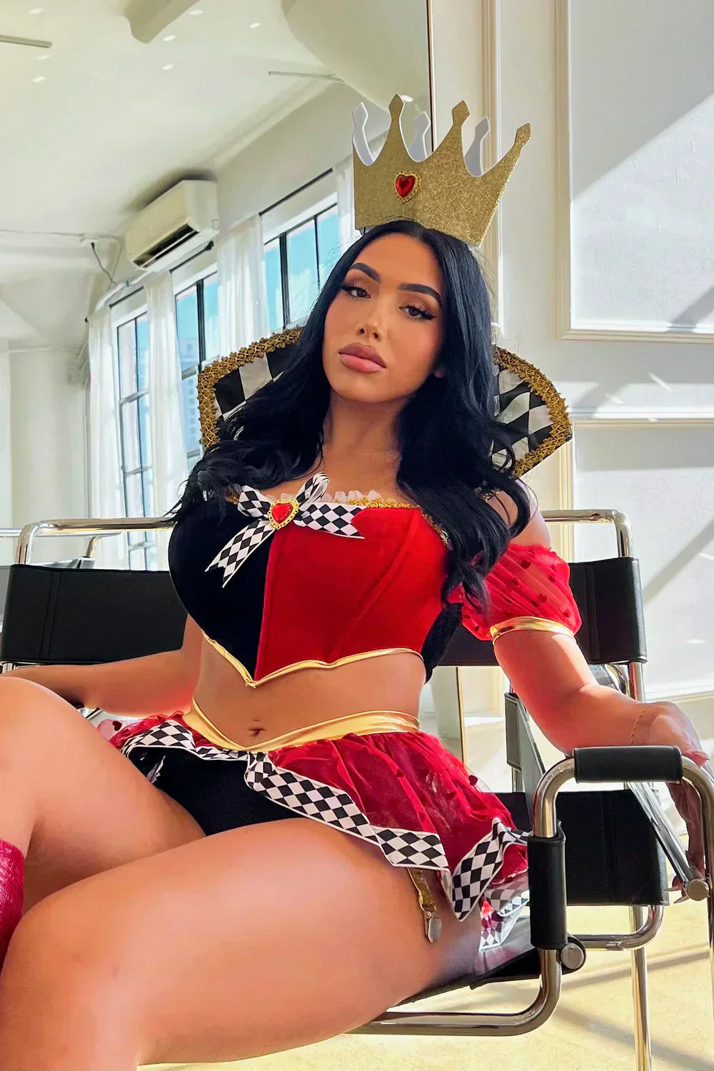 Royal Temptress Wonderland 3-Piece Costume Set – Red/Combo